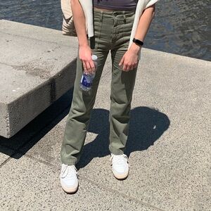 Denim Forum Olive Utility Hi-Rise Pants. Size 23.